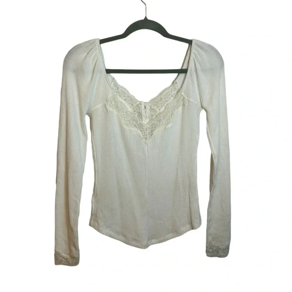 Free People To The West Fitted Lace Top